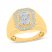 Men's Diamond Halo Ring 1 ct tw Round-cut 10K Yellow Gold