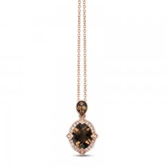 Le Vian Quartz Necklace 1/6 ct tw 14K Strawberry Gold 18"