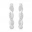 Diamond Twist Hoop Earrings 1/4 ct tw Round-cut Sterling Silver