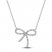 Diamond Bow Necklace 1/5 ct tw Round-cut 10K White Gold 18"