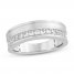 Men's Diamond Wedding Band 1/2 ct tw Round-cut 10K White Gold