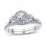 Diamond Bridal Set 5/8 ct tw Round-cut 14K White Gold