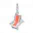 Beach Chair Charm Pink/Orange Enamel Sterling Silver