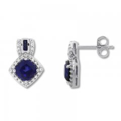 Lab-Created Sapphire Earrings Sterling Silver