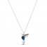 Le Vian Blue Topaz Bird Necklace 1/20 ct tw Diamonds 14K Vanilla Gold 18"