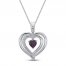 Convertible Heart Necklace Amethyst & Lab-Created Sapphire in Sterling Silver