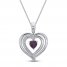 Convertible Heart Necklace Amethyst & Lab-Created Sapphire in Sterling Silver