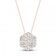 Diamond Fashion Necklace 1/4 ct tw Round-cut 10K Rose Gold 18"