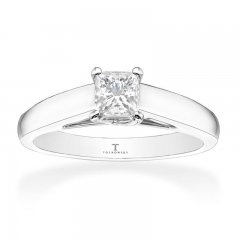 Tolkowsky Solitaire Ring 1/2 Carat Diamond 14K White Gold