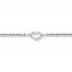 Heart Anklet 14K White Gold 10-inch Length