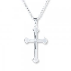 Men's Cross Necklace Stainless Steel 22" Length