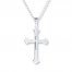 Men's Cross Necklace Stainless Steel 22" Length