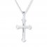 Men's Cross Necklace Stainless Steel 22" Length