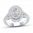 Certified Diamond Engagement Ring 3/4 ct tw 14K White Gold