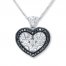 Heart Locket Necklace 1/20 ct tw Diamonds Sterling Silver