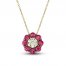 Le Vian Diamond & Ruby Necklace 1/15 ct tw Diamonds 14K Honey Gold