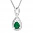 Lab-Created Emerald Necklace Sterling Silver