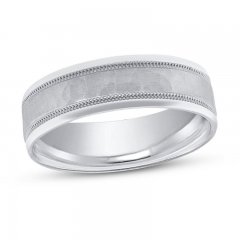 Hammered Wedding Band Platinum 6mm