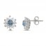 Blue Topaz & Lab-Created White Sapphire Earrings Sterling Silver