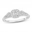 Diamond Engagement Ring 3/8 ct tw Princess/Round 10K White Gold