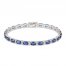 Blue/White Lab-Created Sapphire Bracelet Sterling Silver 7.25"