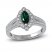 Lab-Created Emerald & White Lab-Created Sapphire Ring Sterling Silver