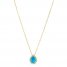 Le Vian Blue Topaz & Diamond Necklace 1/8 ct tw 14K Honey Gold 18"