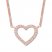 Petite Diamond Heart Choker Necklace 1/20 ct tw 10K Rose Gold