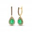 Le Vian Emerald Earrings 3/4 ct tw Diamonds 14K Honey Gold