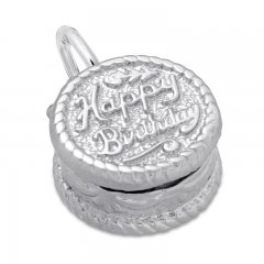 Birthday Cake Charm Sterling Silver