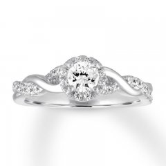 Diamond Engagement Ring 5/8 ct tw Round-cut 14K White Gold