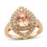 Le Vian Creme Brulee Morganite Ring 1 ct tw Diamonds 14K Strawberry Gold