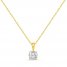 Solitaire Diamond Necklace 1 ct tw Round-cut 14K Yellow Gold 18"