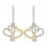 Joining Hearts Diamond Earrings 1/8 ct tw 10K Yellow Gold Sterling Silver