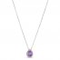 Le Vian Amethyst & Diamond Necklace 1/8 ct tw 14K Vanilla Gold 18"