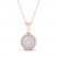 Multi-Diamond Necklace 1/4 ct tw Round-Cut 10K Rose Gold 18"