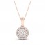 Multi-Diamond Necklace 1/4 ct tw Round-Cut 10K Rose Gold 18"