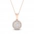 Multi-Diamond Necklace 1/4 ct tw Round-Cut 10K Rose Gold 18"