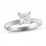 Diamond Solitaire Engagement Ring 1 ct tw Princess-cut 10K White Gold