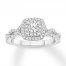 Diamond Engagement Ring 5/8 ct tw Round-cut 14K White Gold