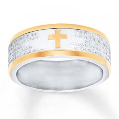 Men's Wedding Band Stainless Steel/Yellow Ion-Plating 8mm