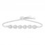 Diamond Bolo Bracelet 1/2 ct tw Round-Cut Sterling Silver 7"