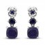 Center of Me Sapphire Dangle Earrings 10K White Gold