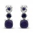 Center of Me Sapphire Dangle Earrings 10K White Gold