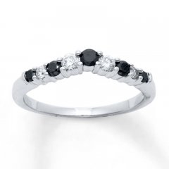 Diamond Enhancer Ring 3/8 ct tw Black/White 14K White Gold