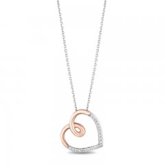 Hallmark Diamonds Necklace 1/10 ct tw Sterling Silver/10K Gold