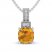 Citrine & White Topaz Necklace Sterling Silver 18"