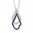 Black & White Diamond Necklace 1/3 carat tw Sterling Silver