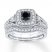 Black & White Diamond Bridal Set 7/8 ct tw 10K White Gold