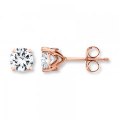 Diamond Solitaire Earrings 1/10 ct tw 14K Rose Gold